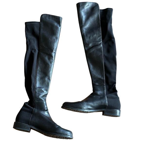 STUART WEITZMAN 5050 Leather OTK Boot Black Sz 5 - Picture 7 of 14